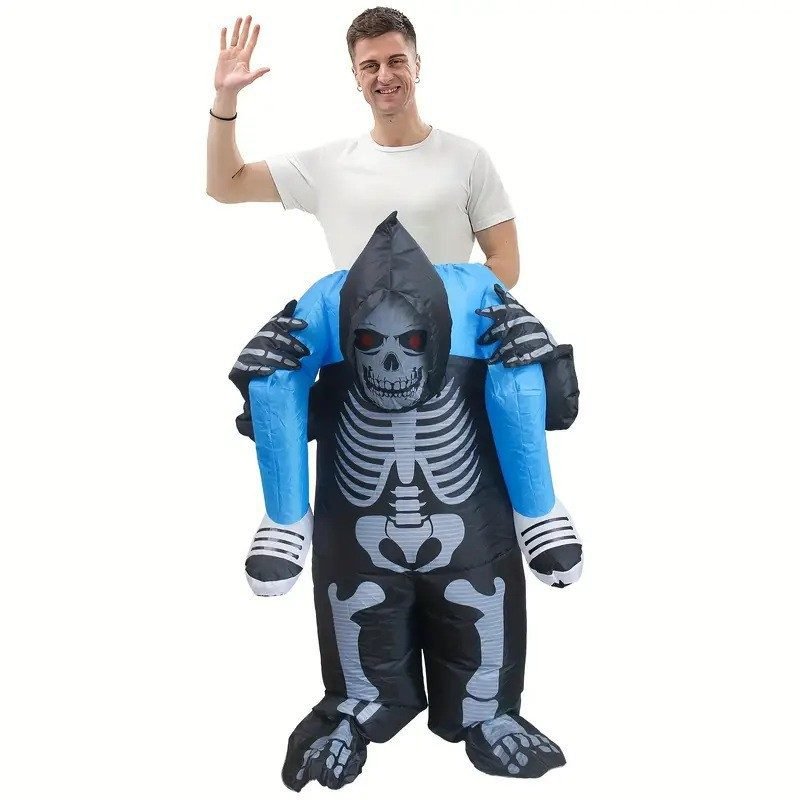 Halloween Inflatable Skeleton Rider Cosplay Costume