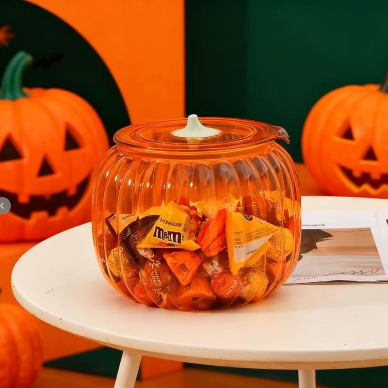 Halloween Pumpkin Candy Storage Jar Sealed Container